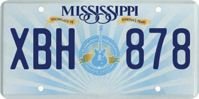 MS license plate XBH878