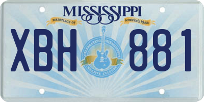 MS license plate XBH881