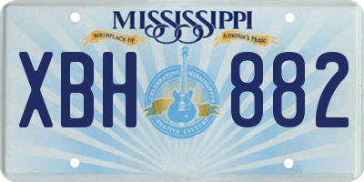 MS license plate XBH882
