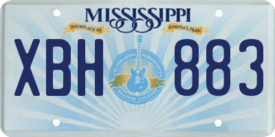 MS license plate XBH883