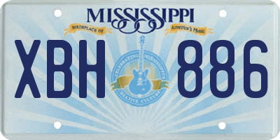 MS license plate XBH886