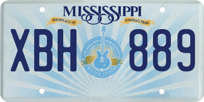 MS license plate XBH889
