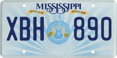 MS license plate XBH890
