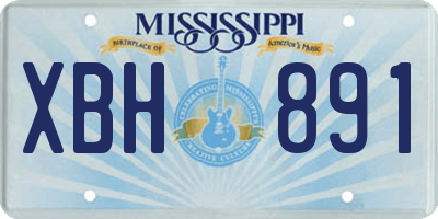 MS license plate XBH891