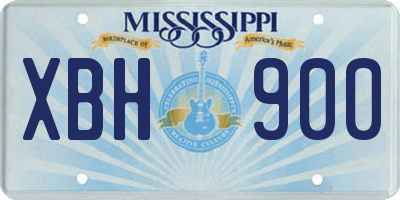 MS license plate XBH900