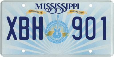 MS license plate XBH901