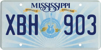 MS license plate XBH903