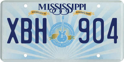 MS license plate XBH904