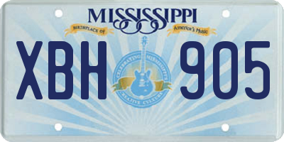 MS license plate XBH905