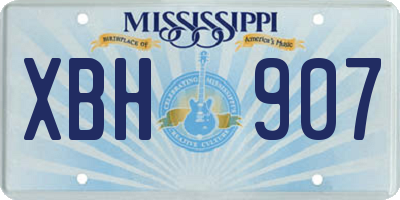 MS license plate XBH907