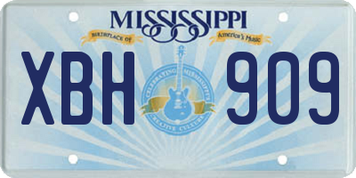 MS license plate XBH909