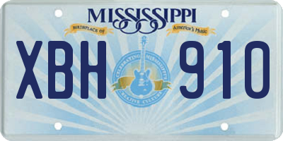MS license plate XBH910