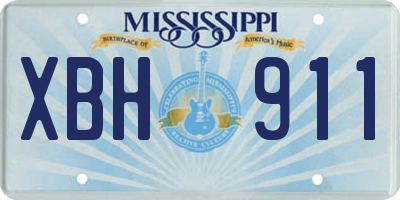 MS license plate XBH911