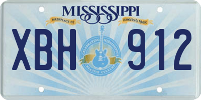 MS license plate XBH912