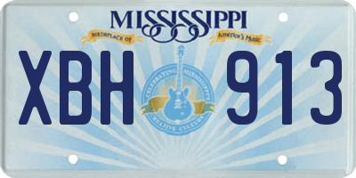 MS license plate XBH913