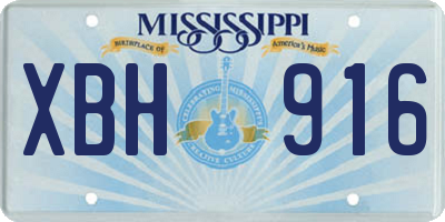MS license plate XBH916
