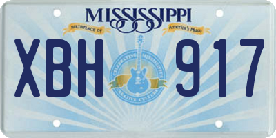 MS license plate XBH917