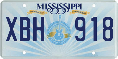 MS license plate XBH918