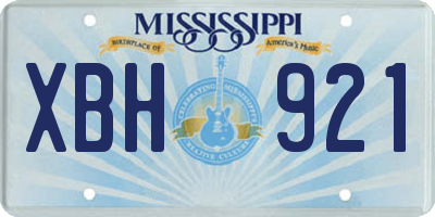MS license plate XBH921