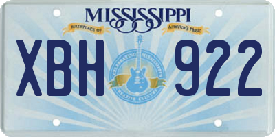 MS license plate XBH922