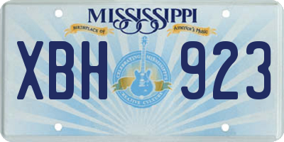 MS license plate XBH923