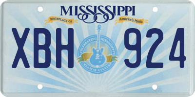 MS license plate XBH924