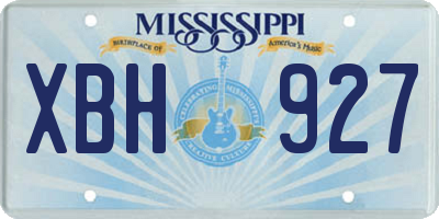 MS license plate XBH927