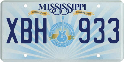 MS license plate XBH933