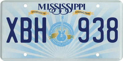 MS license plate XBH938