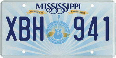 MS license plate XBH941