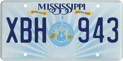 MS license plate XBH943