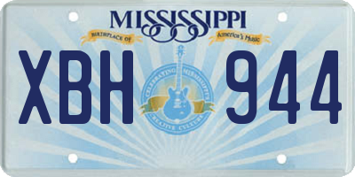 MS license plate XBH944