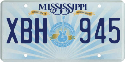 MS license plate XBH945