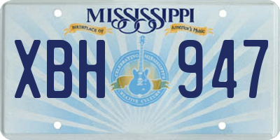 MS license plate XBH947