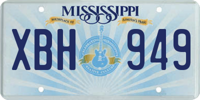 MS license plate XBH949
