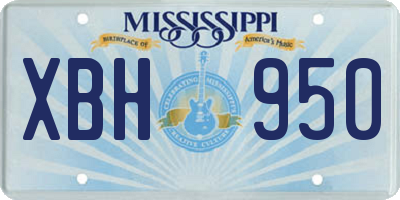 MS license plate XBH950