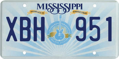 MS license plate XBH951