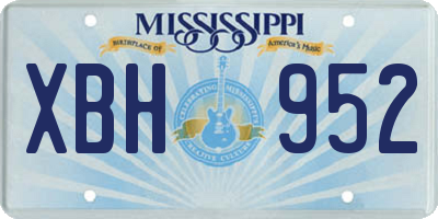 MS license plate XBH952
