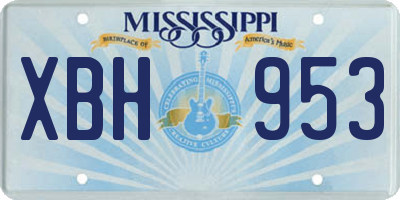 MS license plate XBH953