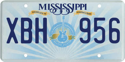 MS license plate XBH956