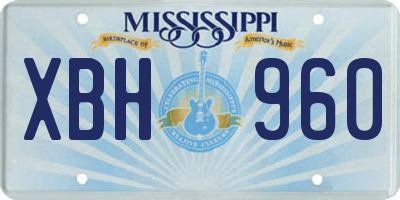 MS license plate XBH960