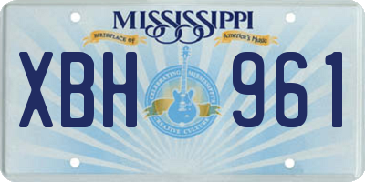 MS license plate XBH961