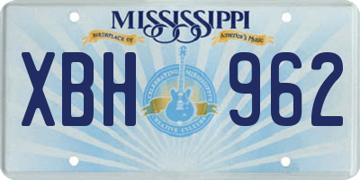MS license plate XBH962