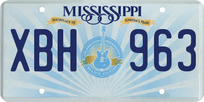 MS license plate XBH963