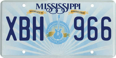 MS license plate XBH966