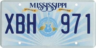 MS license plate XBH971