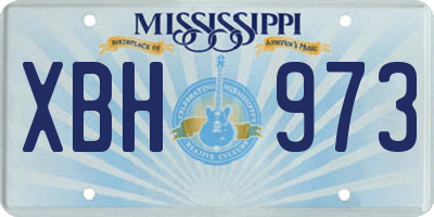 MS license plate XBH973