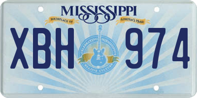 MS license plate XBH974