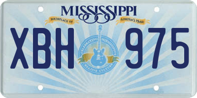 MS license plate XBH975