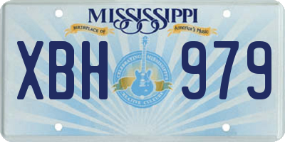 MS license plate XBH979